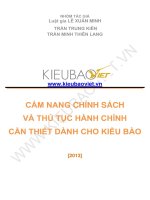 CẨM NANG CHÍNH SÁCH VÀ THỦ TỤC HÀNH CHÍNH CẦN THIẾT DÀNH CHO KIỀU BÀO
