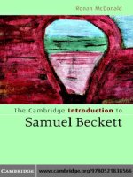 The cambridge introduction to samuel beckett cambridge introductions to literature 