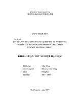 Kết quả sản xuất kinh doanh tại hợp tác xã bình sơn và nghiên cứu khả năng sinh trưởng và phát triển của một số giống cải bắp 