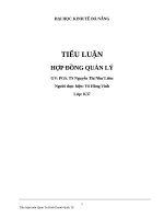 TIỂU LUẬN hợp ĐỒNG QUẢN lý 