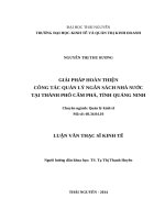 Giải pháp hoàn thiện công tác quản lý ngân sách nhà nước tại thành phố cẩm phả, tỉnh quảng ninh 