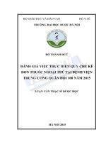 Đánh giá việc thực hiện quy chế kê đơn thuốc ngoại trú tại bệnh viện trung ương quân đội 108 năm 2015 