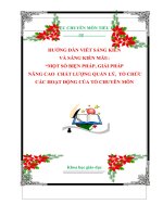 HƯỚNG DẪN VIẾT SÁNG KIẾN VÀ SÁNG KIẾN MẪU: “MỘT SỐ BIỆN PHÁP, GIẢI PHÁP NÂNG CAO CHẤT LƯỢNG QUẢN LÝ,TỔ CHỨC CÁC HOẠT ĐỘNG CỦA TỔ CHUYÊN MÔN