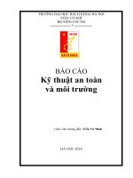 BÁO CÁO Kỹ thuật an toàn và môi trường