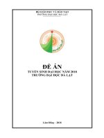 ĐỀ ÁN TUYỂN SINH ĐẠI HỌC NĂM 2018 TRƯỜNG ĐẠI HỌC ĐÀ LẠT