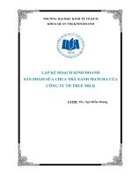 Sản phẩm sữa chua trà xanh matcha của công ty TH true milk 