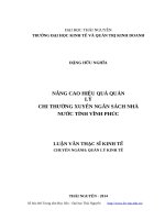 Nâng cao hiệu quả quản lý chi thường xuyên ngân sách nhà nước tỉnh vĩnh phúc 