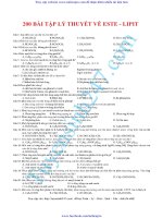 200 Câu trắc nghiệm lý thuyết Este - Lipit