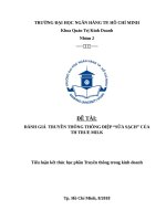 Ðánh giá  truyền thông thông ðiệp “sữa sạch” của th true milk 