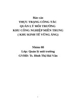 thực trạng công tác quản lý môi trường khu công nghiệp miền trung ( khu kinh tế vũng áng) 