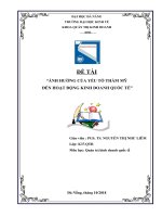 ảnh hưởng của yếu tố thẩm mỹ đến hoạt động kinh doanh quốc tế 