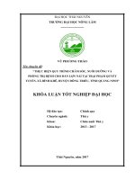 Thực hiện quy trình chăm sóc, nuôi dưỡng và phòng trị bệnh cho đàn lợn nái tại trại phạm quyết tuyến, xã bình khê   huyện đông triều   tỉnh quảng ninh 