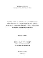   Đ NH GI  M C Đ  H I LÕNG C    H CH H NG C   NHÂN Đ I V I CH T LƢ NG D CH V  TIỀN G I C    NGÂN H NG NÔNG NGHI P V  PH T TRIỂN NÔNG THÔN  TẠI CN M  TH NH  QU N    TP. HCM   