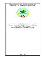 BÁO CÁO KẾT QUẢ THỰC HIỆN KẾ HOẠCH HOẠT ĐỘNG NĂM 2016 VÀ KẾ HOẠCH NĂM 2017-2018, DỰ ÁN PHÁT TRIỂN NÔNG NGHIỆP HÀ TĨNH