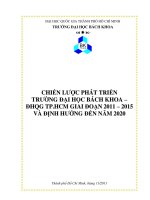 CHIẾN LƯỢC PHÁT TRIỂN TRƯỜNG ĐẠI HỌC BÁCH KHOA – ĐHQG TP.HCM GIAI ĐOẠN 2011 – 2015 VÀ ĐỊNH HƯỚNG ĐẾN NĂM 2020