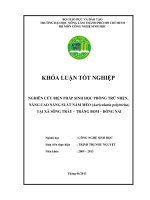 THU THẬP VÀ XÂY DỰNG QUY TRÌNH BẢO TỒN   IN VITRO VÀ EX VITRO CÂY LÚA HOANG   