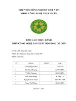 BÁO cáo THỰC HÀNH môn CÔNG NGHỆ sản XUẤT đồ UỐNG có cồn 