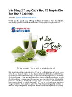 Văn bằng 2 trung cấp y học cổ truyền đào tạo thứ 7 chủ nhật