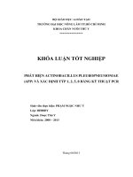 PHÁT HIỆN ACTINOBACILLUS PLEUROPNEUMONIAE  (APP) VÀ XÁC ĐỊNH TÝP 1, 2, 5, 8 BẰNG KỸ THUẬT PCR 