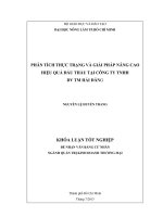 PHÂN TÍCH THỰC TRẠNG VÀ GIẢI PHÁP NÂNG CAO  HIỆU QUẢ ĐẤU THẦU TẠI CÔNG TY TNHH   DV TM HẢI ĐĂNG 