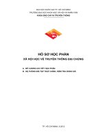 HỒ SƠ HỌC PHẦN XÃ HỘI HỌC VỀ TRUYỀN THÔNG ĐẠI CHÚNG