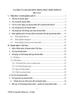 VAI TRÒ CỦA DOANH NHÂN TRONG PHÁT TRIỂN KINH TẾ