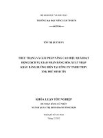 THỰC TRẠNG VÀ GIẢI PHÁP NÂNG CAO HIỆU QUẢHOẠT  ĐỘNG DỊCH VỤ GIAO NHẬN HÀNG HÓA XUẤT NHẬP  KHẨU BẰNG ĐƯỜNG BIỂN TẠI CÔNG TY TNHH TMDV  XNK PHÚ MINH TÍN   