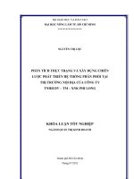   PHÂN TÍCH THỰC TRẠNG VÀ XÂY DỰNG CHIẾN   LƯỢC PHÁT TRIỂN HỆ THỐNG PHÂN PHỐI TẠI   THỊ TRƯỜNG NỘI ĐỊA CỦA CÔNG TY   TNHH DV – TM – XNK PHI LONG     