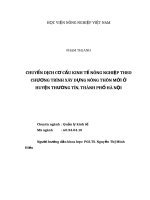 Luận văn thạc sỹ Chuyển dịch cơ cấu kinh tế nông nghiệp huyện thường tín