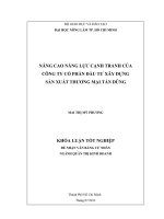 NÂNG CAO NĂNG LỰC CẠNH TRANH CỦA   CÔNG TY CỔ PHẦN ĐẦU TƯ XÂY DỰNG  SẢN XUẤT THƯƠNG MẠI TẤN DŨNG   