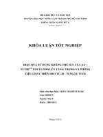 HIỆU QUẢ SỬ DỤNG KHÁNG THỂ IGY CỦA AA –  NUTRI TM FOCUS SW6 LÊN TĂNG TRỌNG VÀ PHÒNG  TIÊU CHẢY TRÊN HEO TỪ 28  70 NGÀY TUỔI    