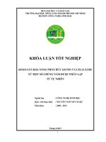 KHẢO SÁT KHẢ NĂNG PHÂN HỦY LIGNIN VÀ CELLULOSE  TỪ MỘT SỐ CHỦNG NẤM ĐƯỢC PHÂN LẬP   TỪ TỰ NHIÊN 