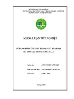 SỬ DỤNG PHẢN ỨNG OXY HÓA QUANG HÓA LOẠI   BỎ ASEN (As) TRONG NƯỚC NGẦM 