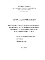   KHẢO SÁT TỶ LỆ HUYẾT THANH CÓ KHÁNG THỂ ĐỦ  BẢO HỘ VỚI VIRÚT LỞ MỒM LONG MÓNG TÝP O   TRÊN BÒ SỮA VÀ HEO THỊT SAU TIÊM PHÒNG   Ở CỦ CHI VÀ HÓC MÔN, TP. HCM 