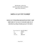 KHẢO SÁT TÌNH HÌNH BỆNH HÔ HẤP PHỨC HỢP  TRÊN HEO TỪ 56 NGÀY TUỔI ĐẾN KHI XUẤT  CHUỒNGTẠI TRẠI TIGER, QUẬN 9 TP. HCM 