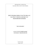 PHÂN TÍCH HOẠT ĐỘNG CUNG ỨNG HOA LAN   TẠI CÔNG TY HOÀNG GIÁP KHU VỰC   THÀNH PHỐ HỒ CHÍ MINH   