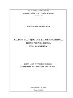 XÁC ĐỊNH GIÁ TRỊ DU LỊCH BÃI BIỂN NHA TRANG,    THÀNH PHỐ NHA TRANG,  TỈNH KHÁNH HÒA.   