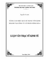 Luận văn thạc sĩ Nâng cao hiệu quả sử dụng vốn kinh doanh tại Công ty CP Sông Đà 6
