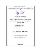 NÂNG CAO HIỆU QUẢ KINH DOANH bảo HIỂM PHI NHÂN THỌ TAI CÔNG TY bảo HIỂM QUÂN đội bắc NINH