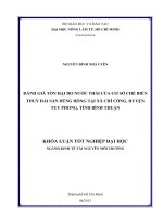 ĐÁNH GIÁ TỔN HẠI DO NƯỚC THẢI CỦA CƠ SỞ CHẾ BIẾN  THUỶ HẢI SẢN DŨNG HỒNG TẠI XÃ CHÍ CÔNG, HUYỆN  TUY PHONG, TỈNH BÌNH THUẬN   