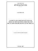 Vai trò của Quân đội nhân dân Việt Nam trong xây dựng hệ thống chính trị cơ sở khu vực biên giới trên địa bàn Tây Bắc hiện nay (Luận án tiến sĩ)