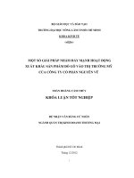 MỘT SỐ GIẢI PHÁP NHẰM ĐẨY MẠNH HOẠT ĐỘNG  XUẤT KHẨU SẢN PHẨM ĐỒ GỖ VÀO THỊ TRƯỜNG MỸ  CỦA CÔNG TY CỔ PHẦN NGUYÊN VŨ   