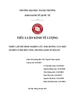 Thiết lập mô hình nghiên cứu ảnh hưởng của một số biến vĩ mô đến tăng trưởng kinh tế hoa kỳ