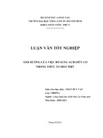 ẢNH HƯỞNG CỦA VIỆC BỔ SUNG ACID HỮU CƠ   TRONG THỨC ĂN HEO THỊT 