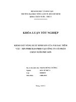 KHẢO SÁT NĂNG SUẤT SINH SẢN CỦA NÁI SAU TIÊM  VẮC  XIN PORCILIS PRRS TẠI CÔNG TY CỔ PHẦN  CHĂN NUÔI PHÚ SƠN 