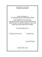 Phát triển kỹ năng giao tiếp cho học sinh trung học cơ sở người dân tộc thiểu số khu vực miền núi phía Bắc Việt Nam thông qua hoạt động trải nghiệm (tt)