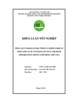   PHÂN LẬP VÀ KHẢO SÁT ĐẶC TÍNH CỦA NHÓM VI KHUẨN  SINH ACID LACTIC ỨNG DỤNG SẢN XUẤT CHẾ PHẨM   SINH HỌC DÙNG TRONG NUÔI TRỒNG THỦY SẢN       