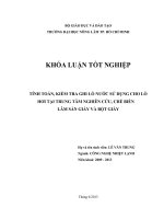   TÍNH TOÁN, KIỂM TRA GHI LÒ NƯỚC SỬ DỤNG CHO LÒ HƠI TẠI TRUNG TÂM NGHIÊN CỨU, CHẾ BIẾN   LÂM SẢN GIẤY VÀ BỘT GIẤY   