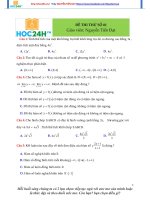 ĐỀ THI THỬ SỐ 01 Giáo viên: Nguyễn Tiến Đạt