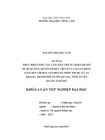 Thực hiện công tác cấp giấy chứng nhận quyền sử dụng đất, quyền sở hữu nhà ở và tài sản khác gắn liền với đất tại một số thôn thuộc xã an khang   thành phố tuyên quang   tỉnh tuyên quang năm 2017 